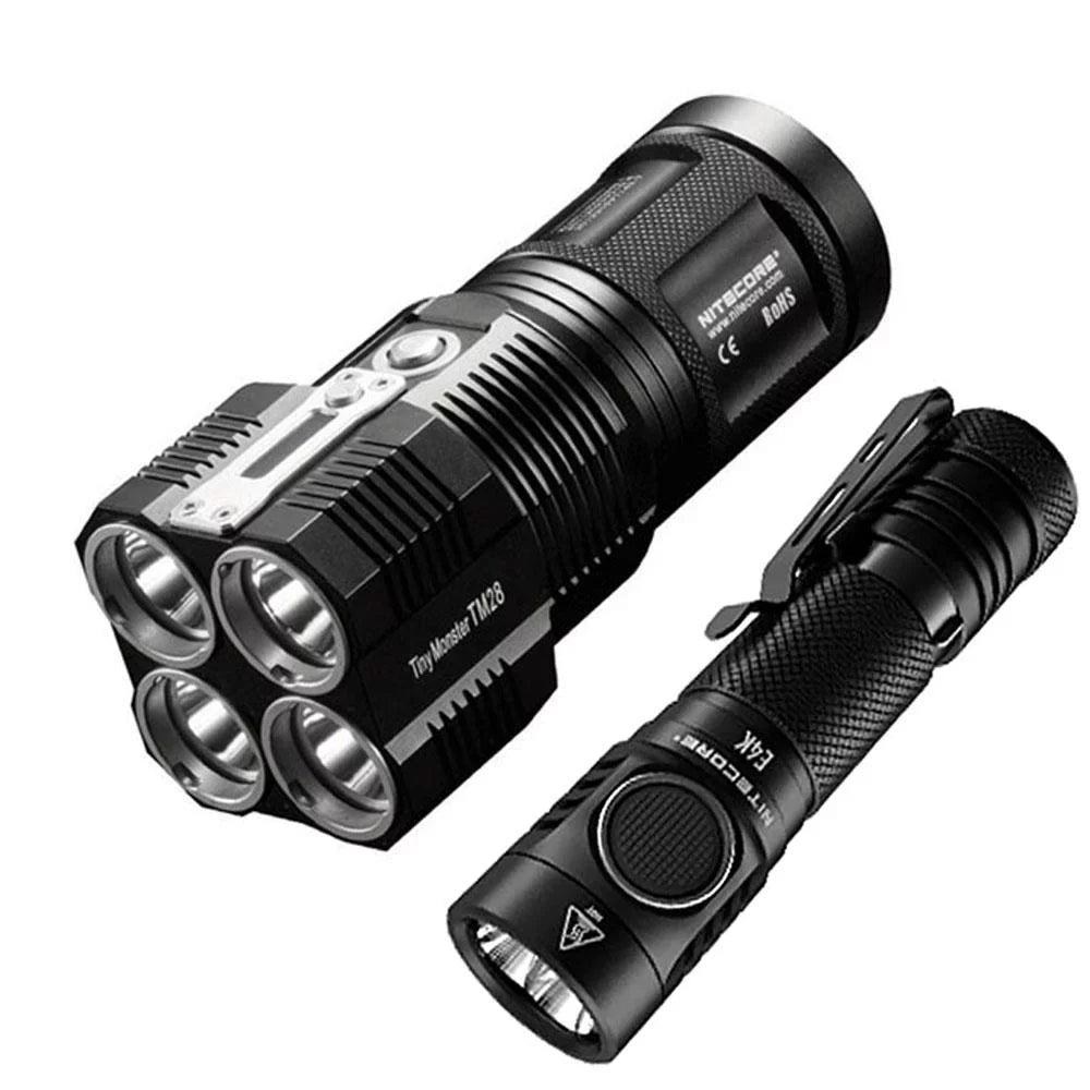 the TM28 exterior go and on -Both E4K Value or can Pack: at Recharged be Nitecore home Flashlight Searchlight