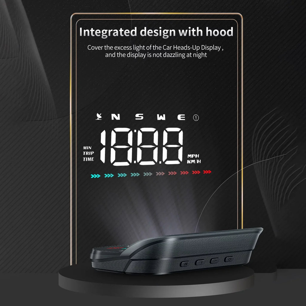 Speed for Display GPS Digital Over-Speed Distance, Heads-Up Speedometer Light, Apexeon & Alert Car, Ambient Travel Direction, Time,
