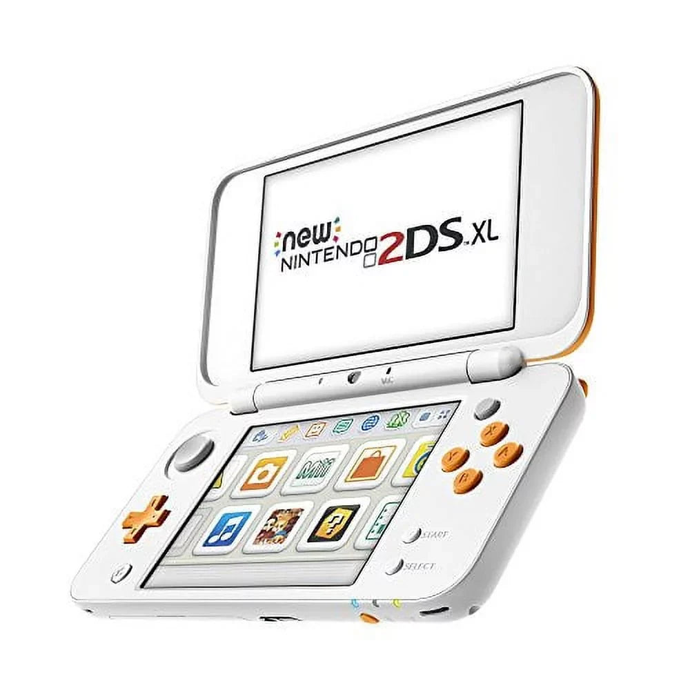 2DS (Refurbished) Nintendo New w/ Stylus Gaming XL Orange Charger SD Restored Card Console and White
