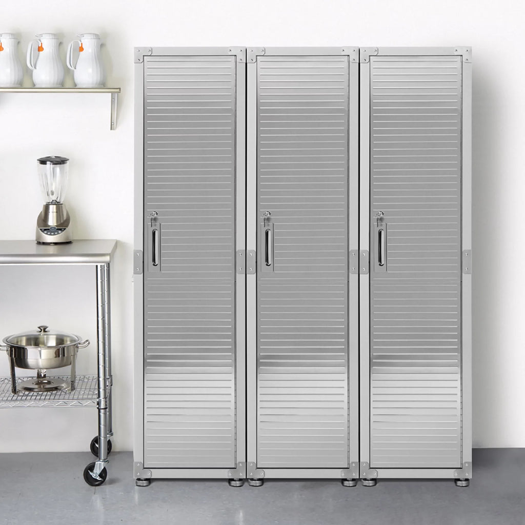 Storage 18" Cabinet, UltraHD Gray 24" x Seville Granite W 72" H, D x Locker Classics