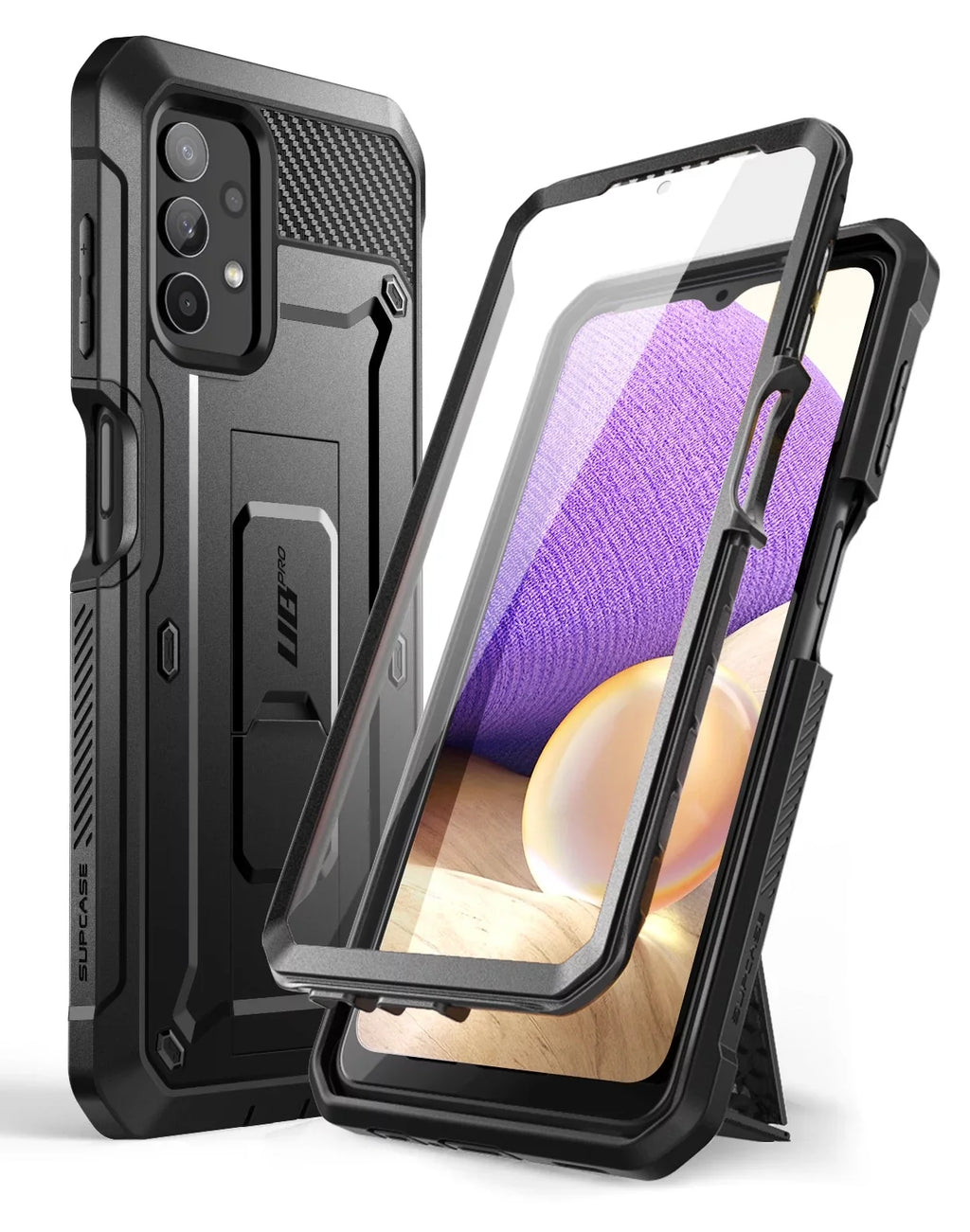 Version], with & Fit Pro (Black) Case Protector Case for SUPCASE [Not Kickstand Series Galaxy Full-Body Rugged Designed Beetle Holster Screen 5G Built-in Unicorn A32 4G