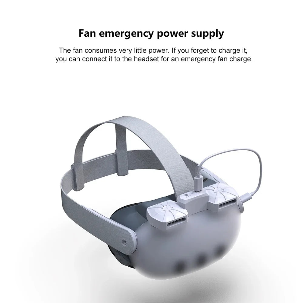 Glasses Replacement Heat Fan Air Face Cooling Quest Dissipation VR for Circulation Dual Fogging 3 Fans Inward Magnetic Cool Air/Outward Eliminates Mask