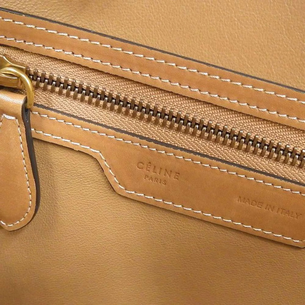 shopper beige handbag luggage green 167793 Pre-Owned tricolor Celine (Good) mint A03 CELINE 15LK micro