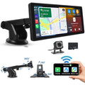 Wireless Podofo AUX Link Stereo Android Card&Backup Mirror Car with Portable FM Carplay 7-32V Bluetooth Camera Vehicles, Suv Auto Screen for 10.26" Touch 64G Van Car Pickup Radio