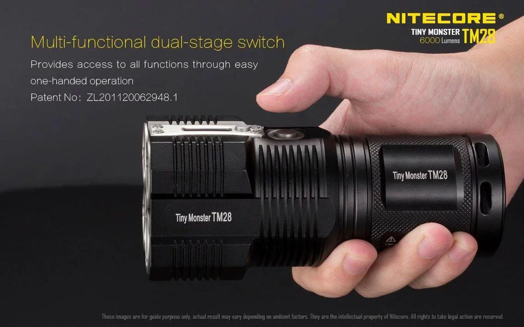 the TM28 exterior go and on -Both E4K Value or can Pack: at Recharged be Nitecore home Flashlight Searchlight
