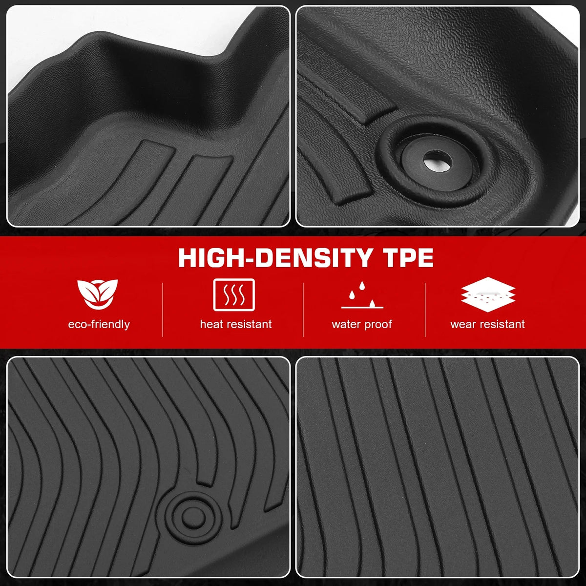 Set 3D Mat Black Interior Tray All Floor Floor Trunk Trunk Car Rear Mats Cargo + Motorsports X1 climate with TPE 2023-2024 Anti-Slip Accessories Compatible Full U11 Liners Ikon Waterproof 4PC Mats