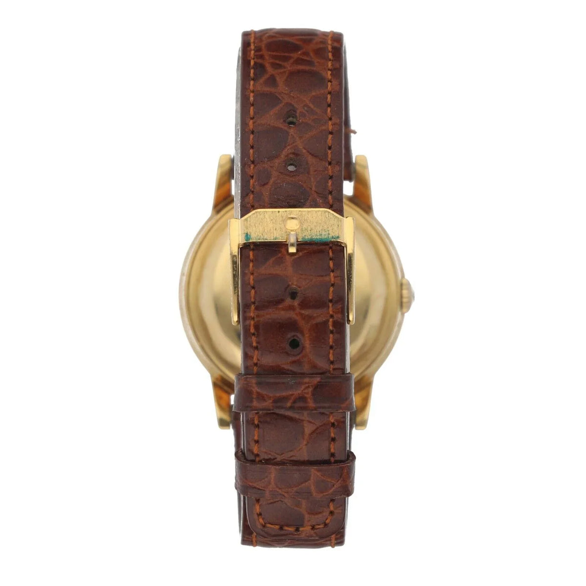 Gold Automatic Movado Chronometre 18k Leather Yellow Watch 34mm 1231 Wrist