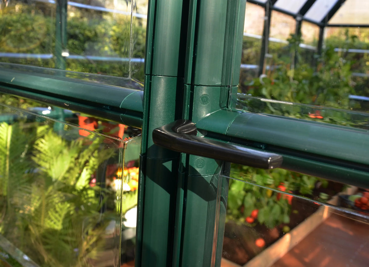 Greenhouse Vents 8' x Palram Walk-In Clear Grand - - Roof Green Gardener - with 12' Canopia 2