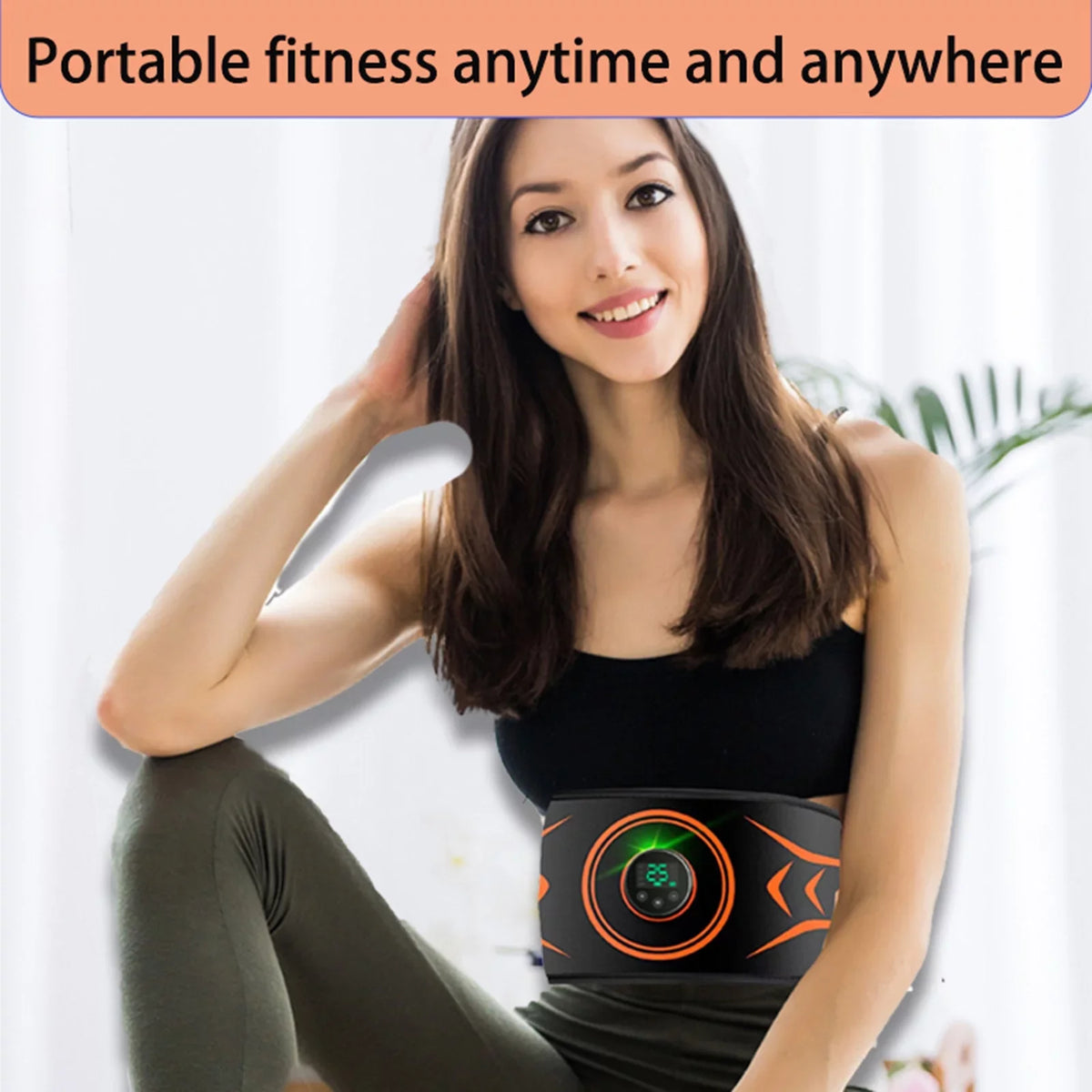 Dcenta Equipment Electric Belt Abdominal Toning Fitness Abs Trainer Abdomen Workout Slimming Massaging Belt for