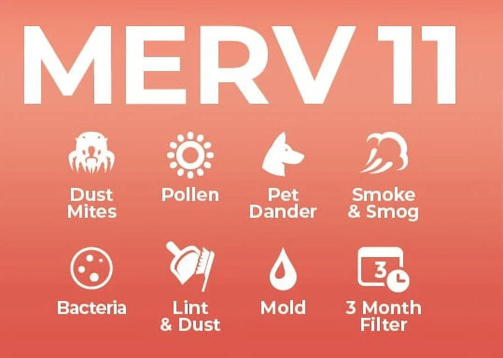 MERV 20x20x2 USA. Air Filters. AC 11 in 4 Pleated Furnace Pack. Made