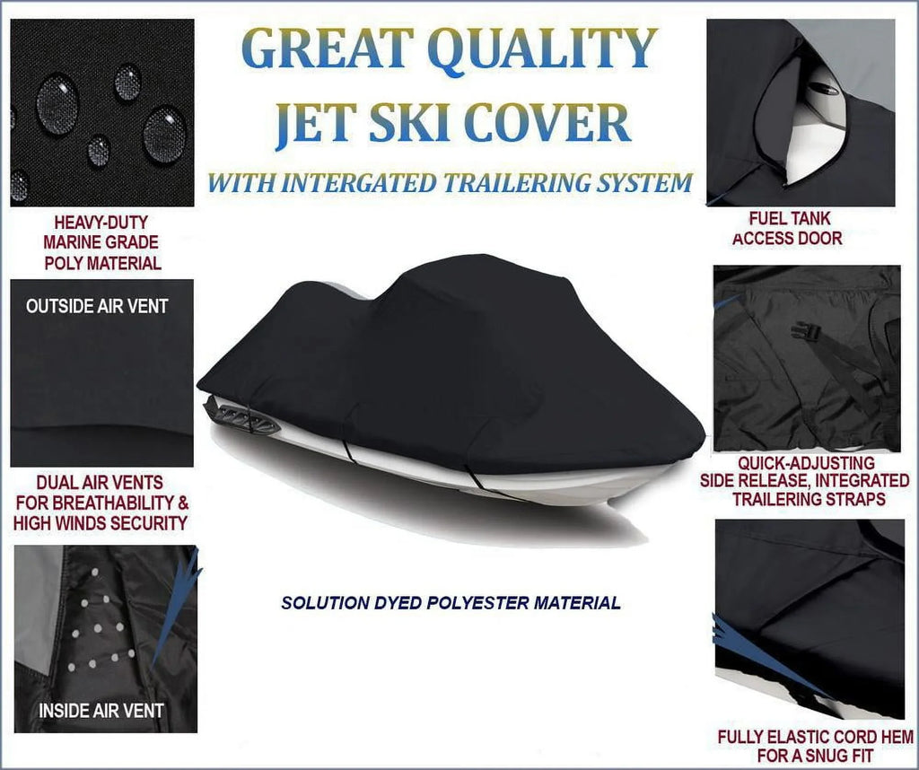 Seater Jet PWC KAWASAKI Ski 1998-2005 / Cover 2 Cover 130 Ultra Jet Compatible Ski Ski Jet BLACK Watercraft 150 Cover for