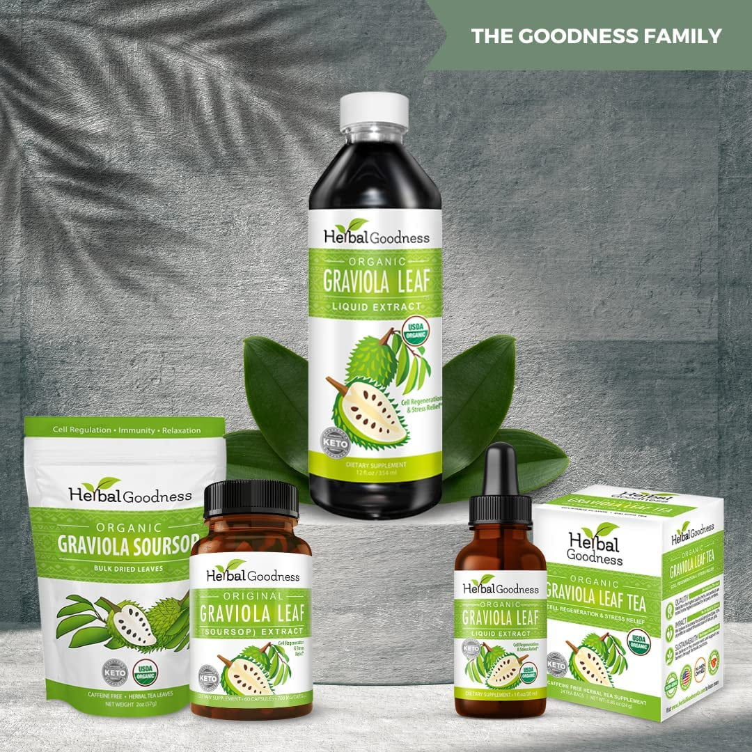 Ð & Cell Leaves Bottle (Guanabana) GMO, Extract Relief Support Leaf USDA Liquid Organic, Regeneration Ð Ð & Boost Graviola Kosher 12oz Immune - - Soursop Non - Stress