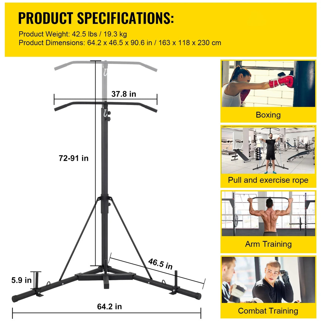 & Bar Free Bracket Bag Foldable Punching Pull Stand Chin Standing Up Boxing BENTISM