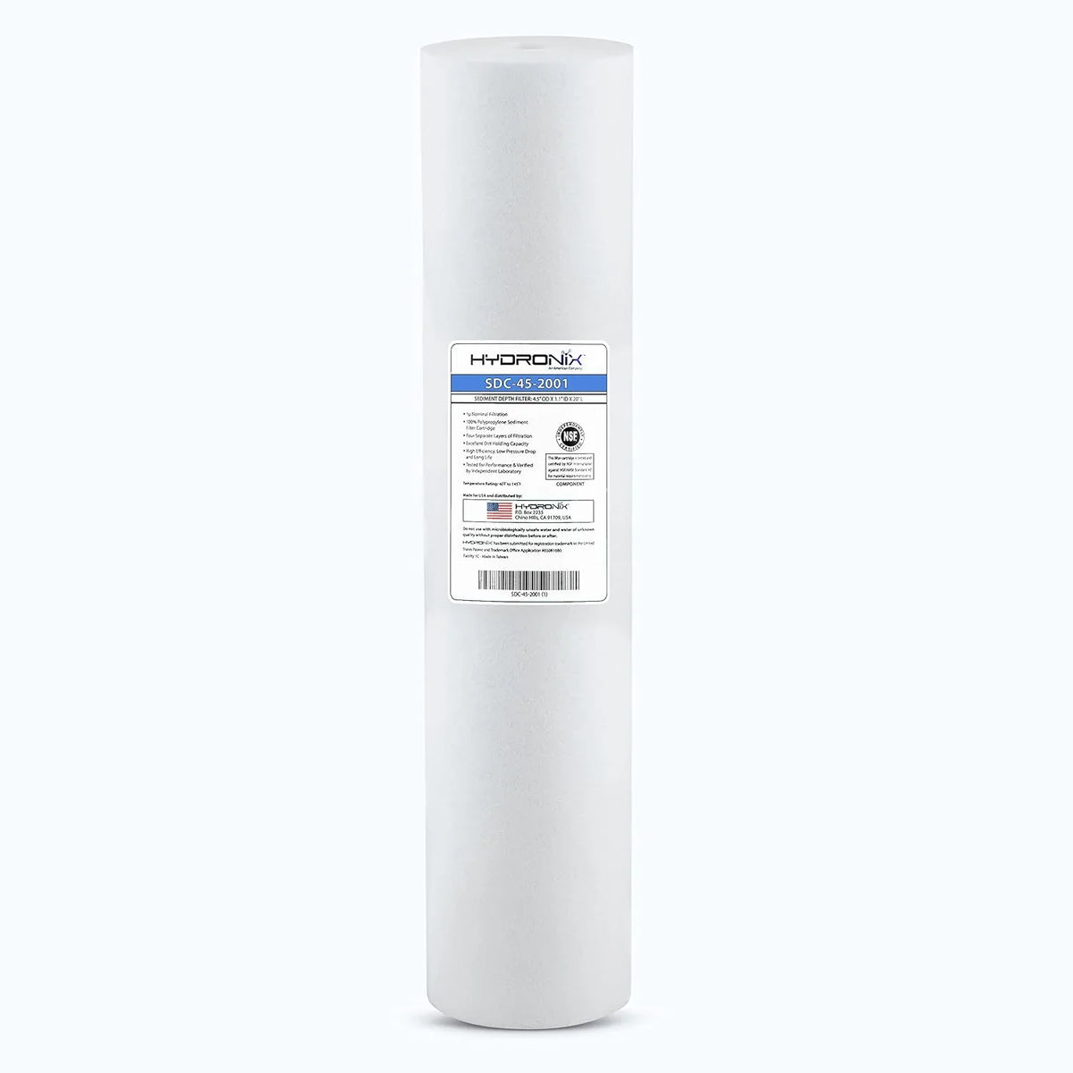 Filter liquid 1 NSF Or 4.5" - 20" House X Cartridge Polypropylene Micron Whole Sediment