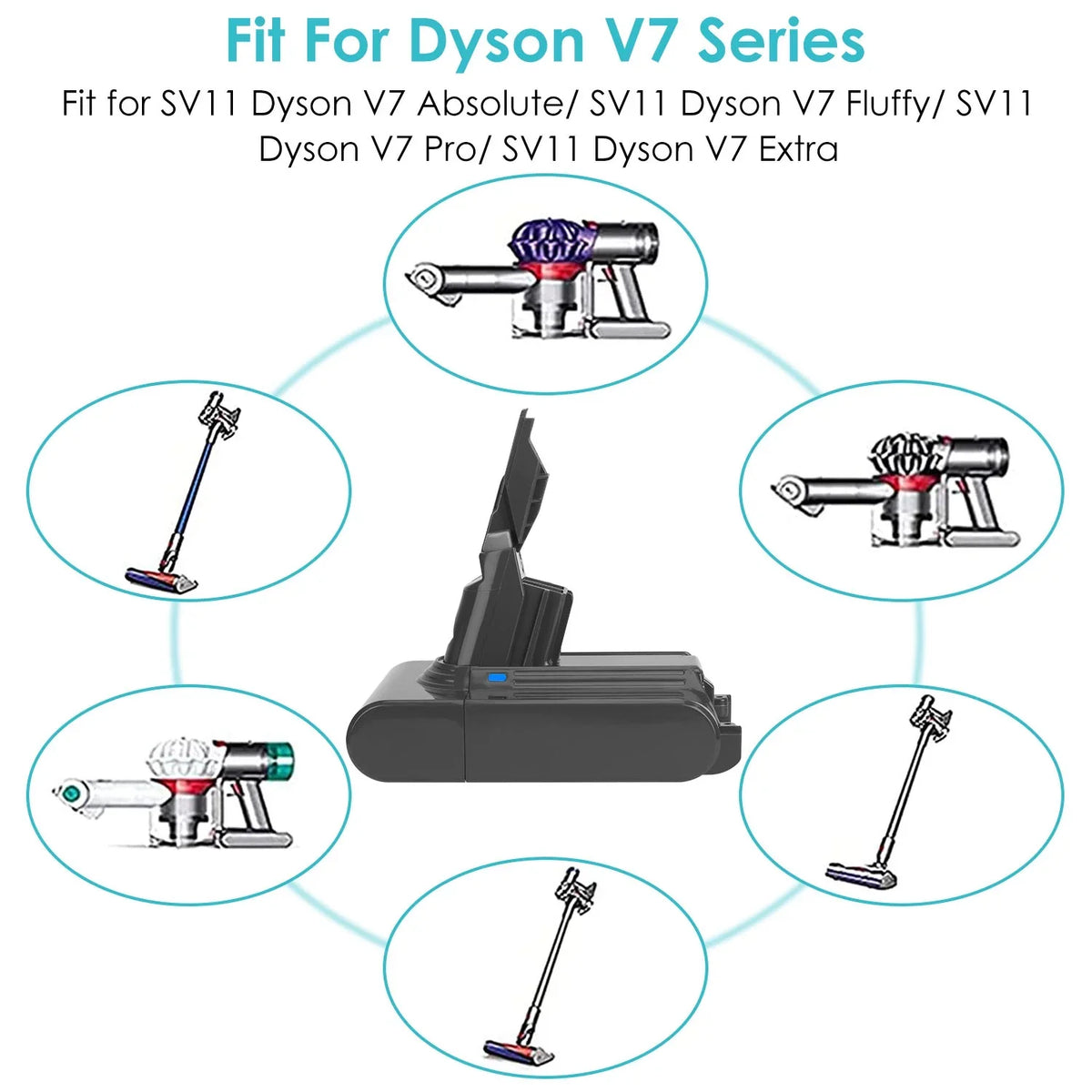 Absolute/Fluffy/Pr/Extra SV11 Dyson for iMounTEK Fit Replacement Battery V7 Battery, 4000mAh V7
