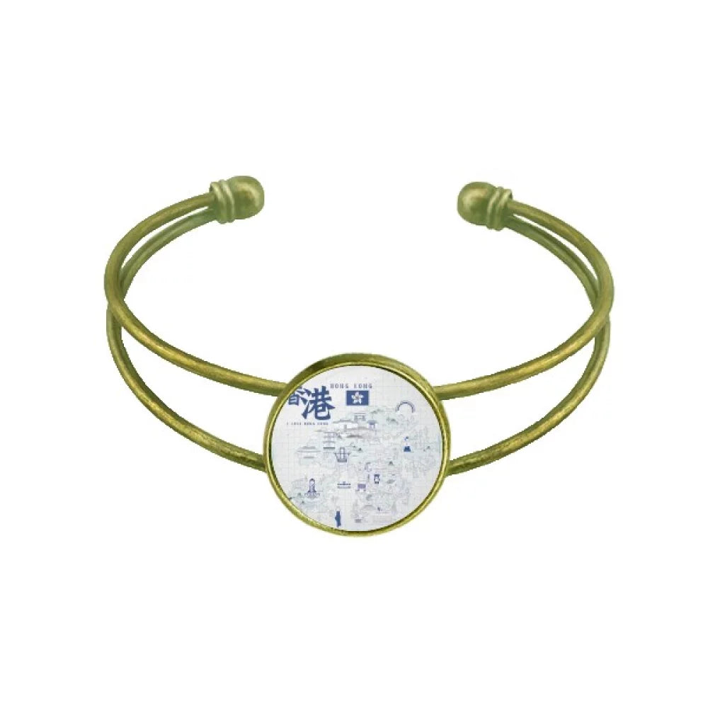 Points Famous Bangle Hong Retro Open Jewelry Cuff China Bracelet Kong