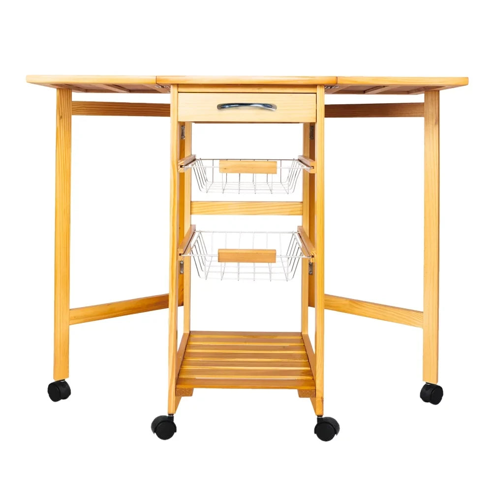 Storage Cart Leaf Trolley Zimtown Island Protable Rolling Drawers Drop Kitchen Basket,Folding with