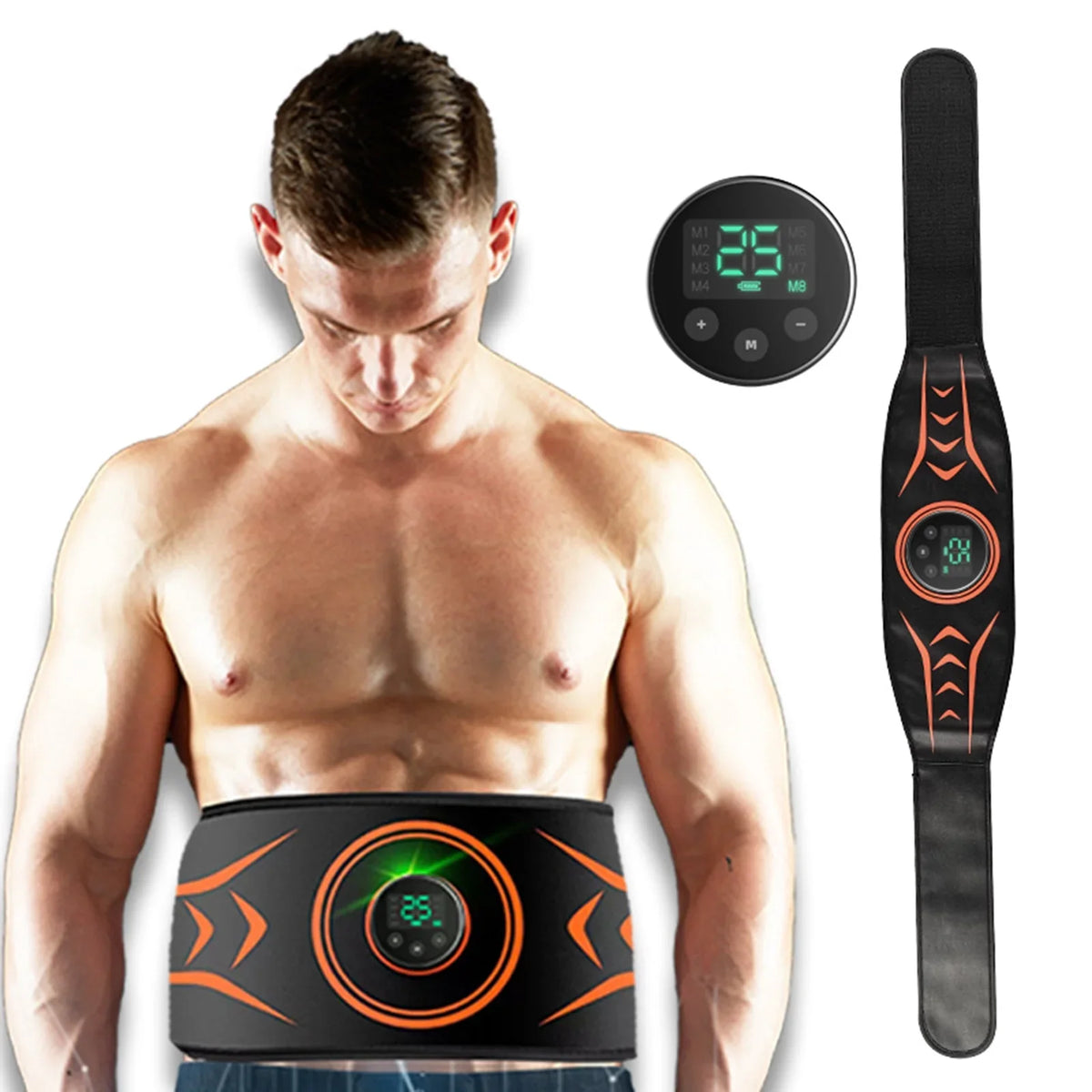 Dcenta Equipment Electric Belt Abdominal Toning Fitness Abs Trainer Abdomen Workout Slimming Massaging Belt for