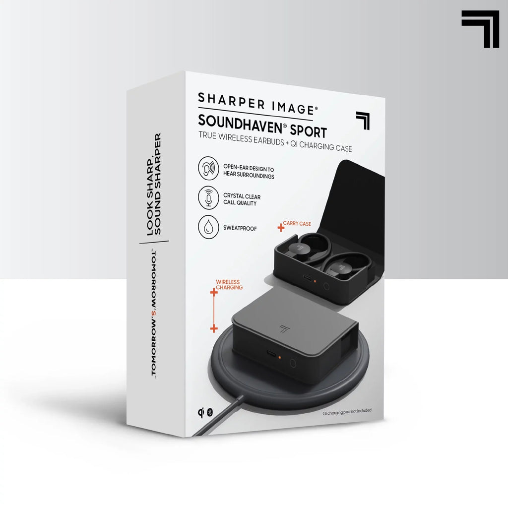 Black Wireless Qi Image® Case, Earbuds Sport Sharper Charging True Bluetooth SoundHaven® with