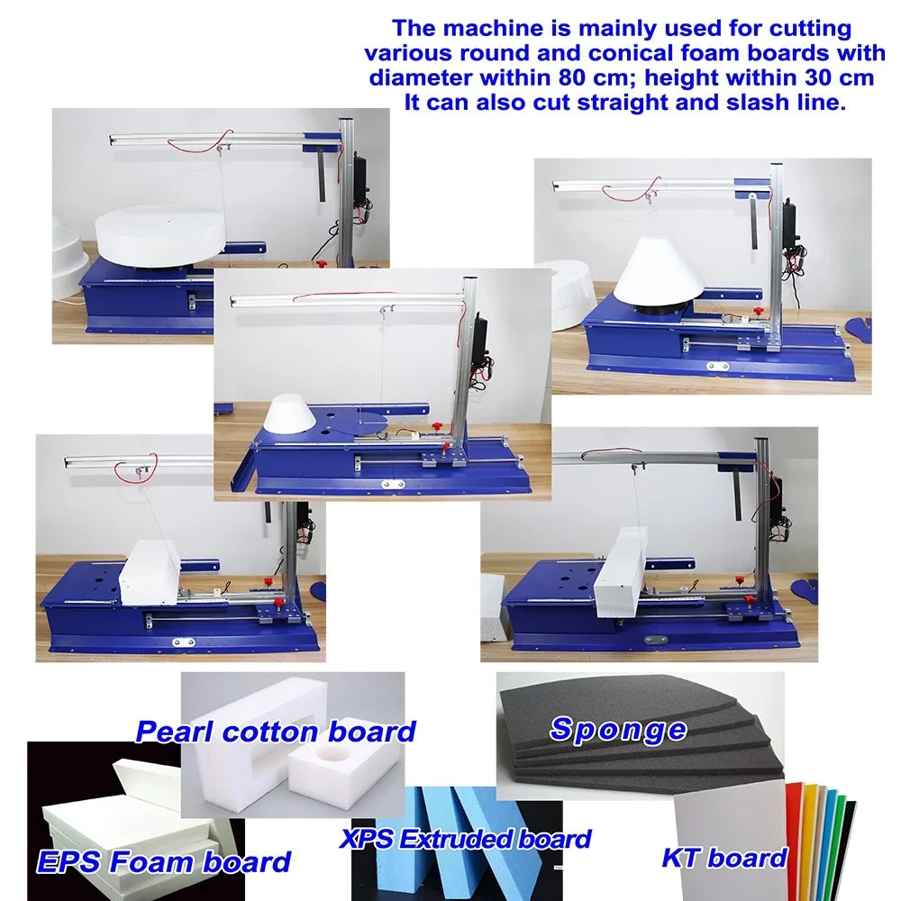 Hot Electric Vertical PreAsion Cutter Hotwire 110-220V Machine Rotary Tabletop Cutting Molti-functional