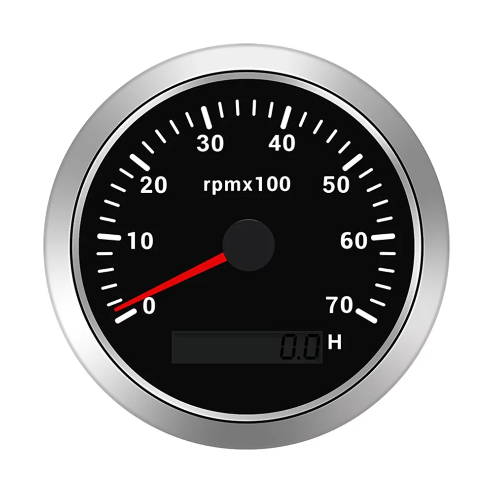 Boat Geloo Tachometer 0-7000RPM Hour 85mm Tachometer Marine Waterproof Meter Gauge