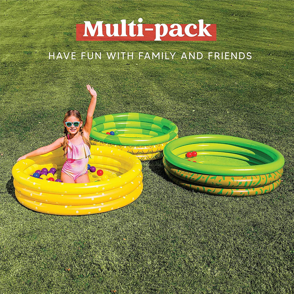 Swimming Pool Baby Kiddie Inflatable 3 Pit for Packs Avocado Set Inflatable Pool 10 X Fun Pineapple Kiddie Summer Pools liquid Pool Ball Kids Lemon 45 Pool