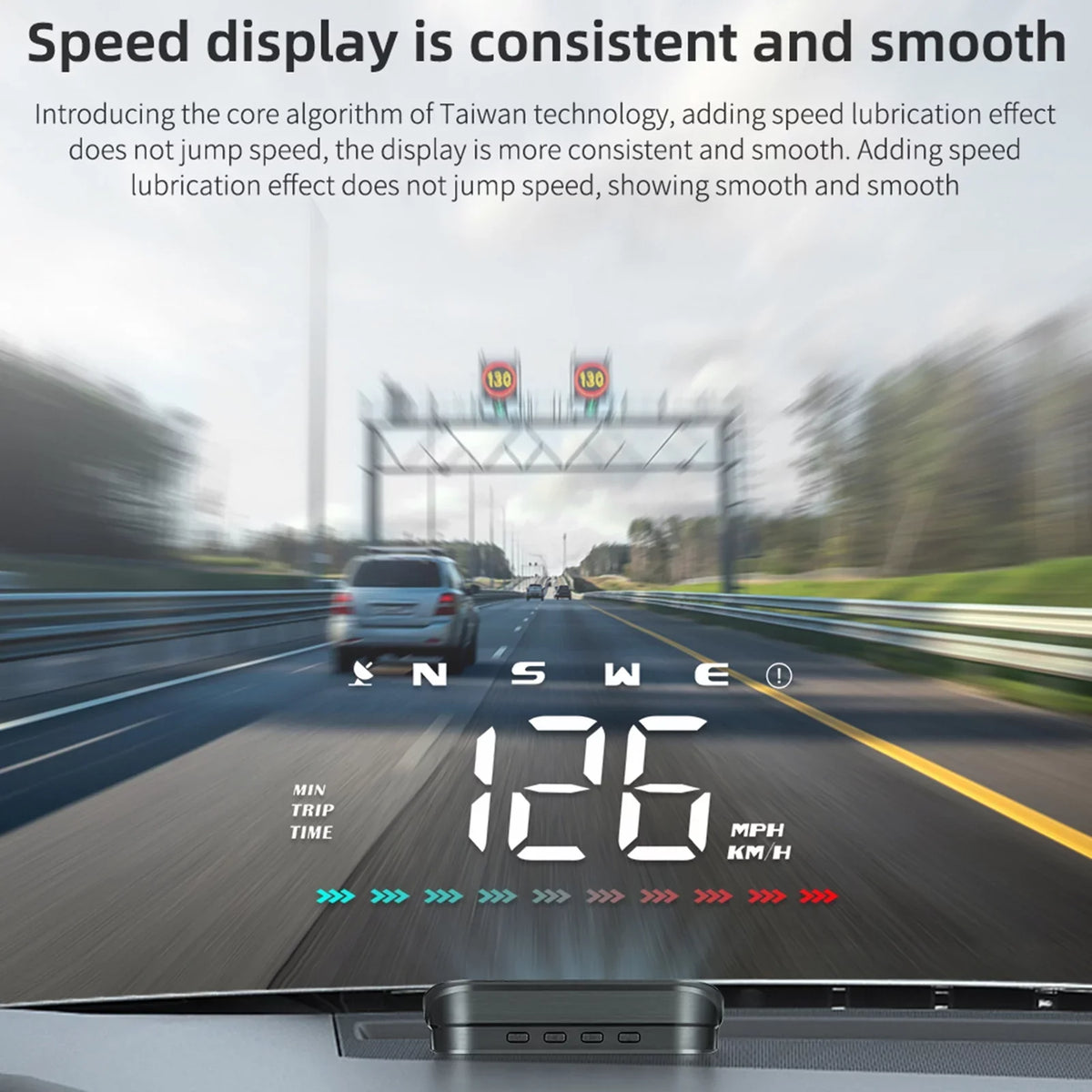 Speed for Display GPS Digital Over-Speed Distance, Heads-Up Speedometer Light, Apexeon & Alert Car, Ambient Travel Direction, Time,
