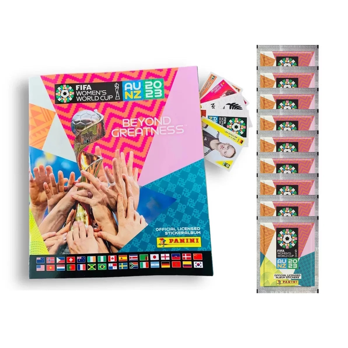 551 2023 Stickers 2 & (Album Mega - (100 Bundle Cup Panini Packs Starter Women's FIFA Pack) World + Stickers)