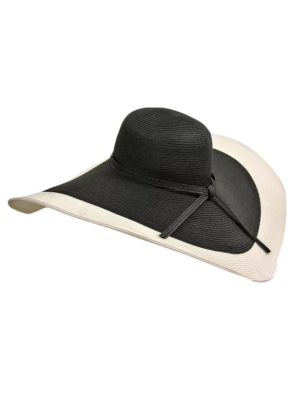 & With White Floppy Wide Brim Black Hat