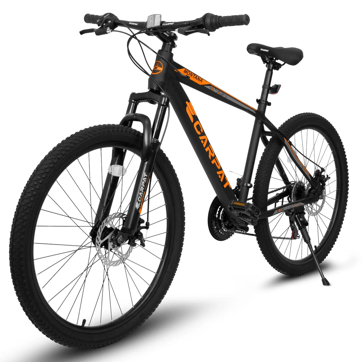 shock fork 21-speed bike frame adult inch aluminum absorbing orange. front 26 Ecarpat bike mountain brake, black disc