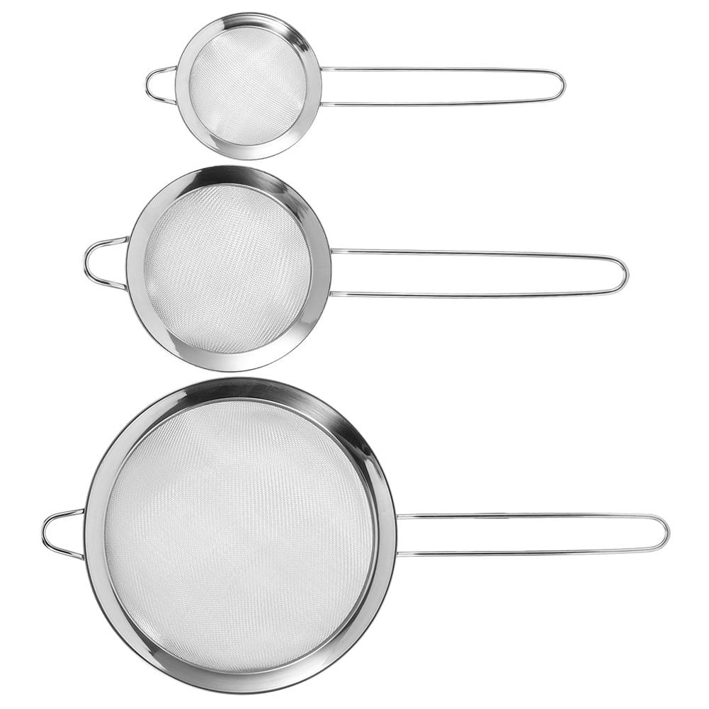 Residue Sieve Kitchen Filter Stainless Dekaim Mesh Strainer Mesh Food Flour Supplies Filter 3Pcs Filter Steel