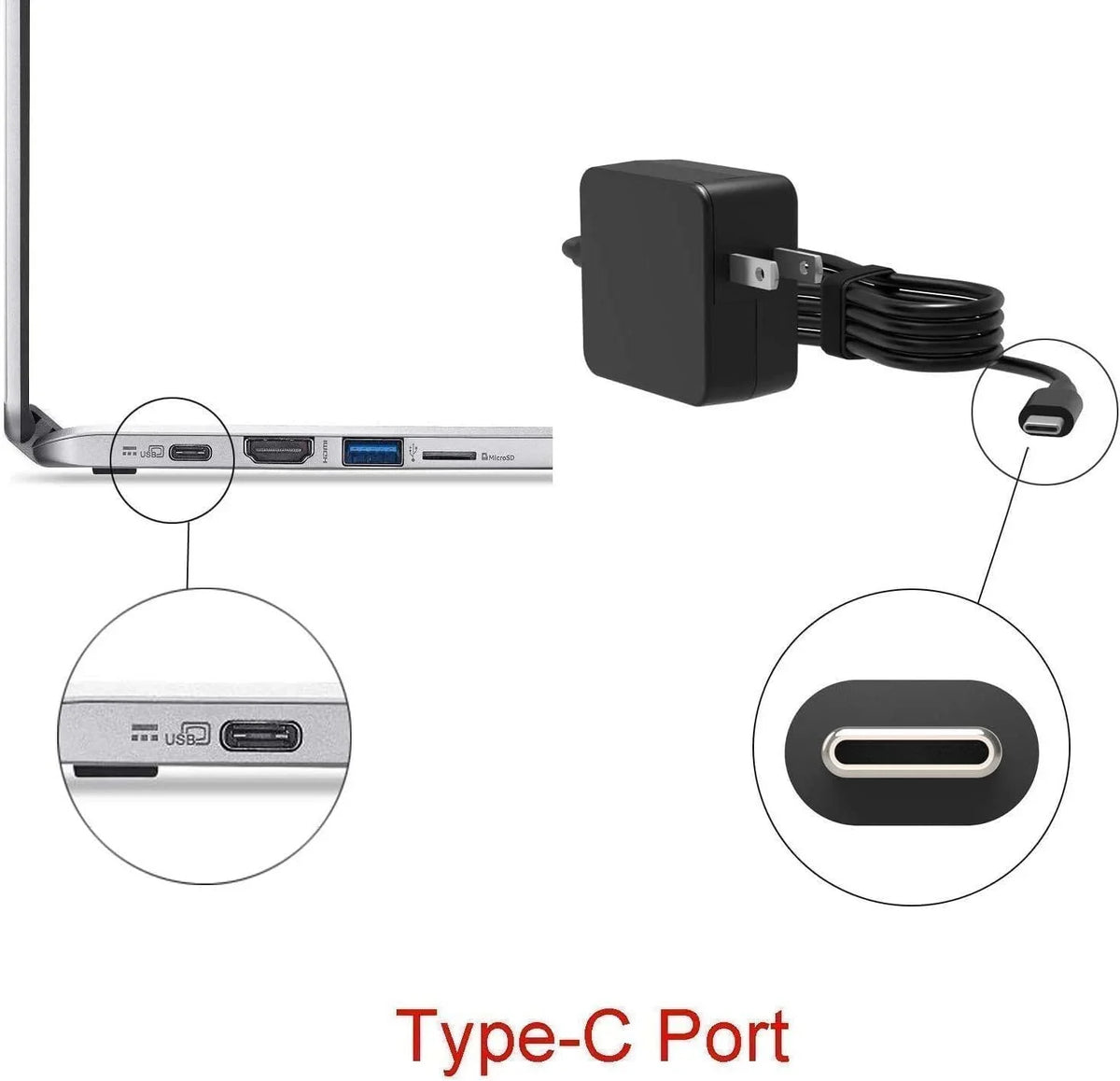Adapter supply power Ac Compatible charger for Gen ThinkPad Lenovo 20SF0005US 11e 65w USB-C Yoga Guy-Tech 6