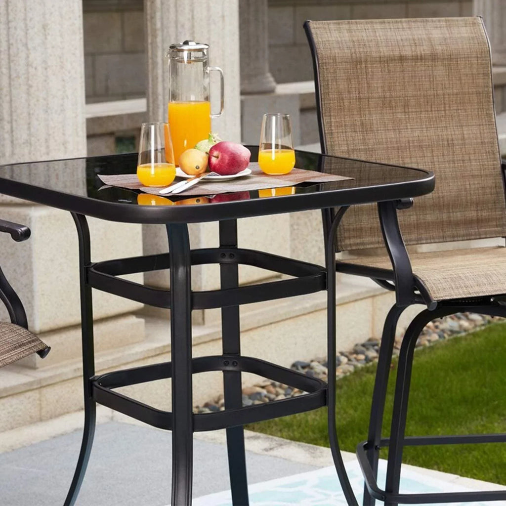 Table Glass Bar Sturdy Solid For Poolside Adonis