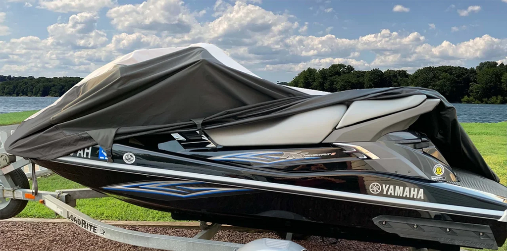 Black/Grey Jet / Bombardier Sea-Doo 600D Doo for Compatible SE GTI Trailerable 155 2011-2017 PWC Ski Cover SKI HEAVY-DUTY JET Cover SUPER Sea