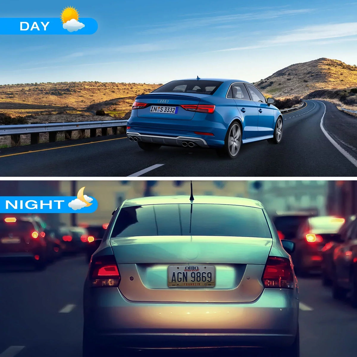 Cam for with Dash Camera 10-inch Black Mirror Touch Backup Waterproof Full Mirror Rear Screen Camera View IPS Cars 1080P