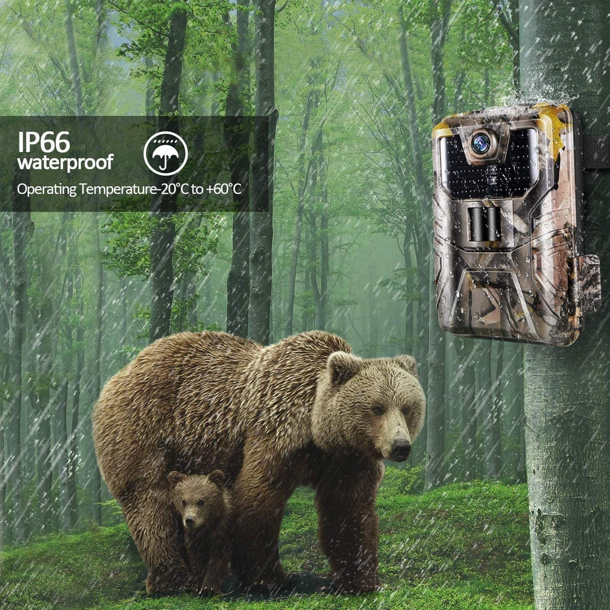 exterior WiFi APP Camera Camera Wildlife Trail Night 36MP/4K Game Photo Wildlife Waterproof Control for Camera Traps HD Vision Scouting SuntekCam Monitoring