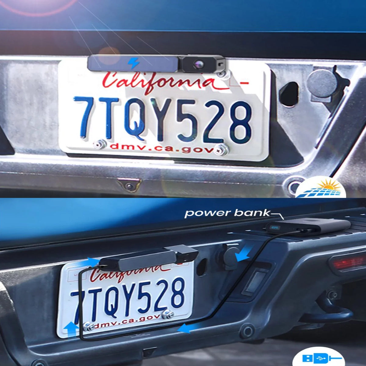 Solar for Reverse Camera Camera, Monitor Digital Highway Backup Observations Trailer RV with System View Camera Auto-Vox Travel Rear CamperVans,Trucks Wireless