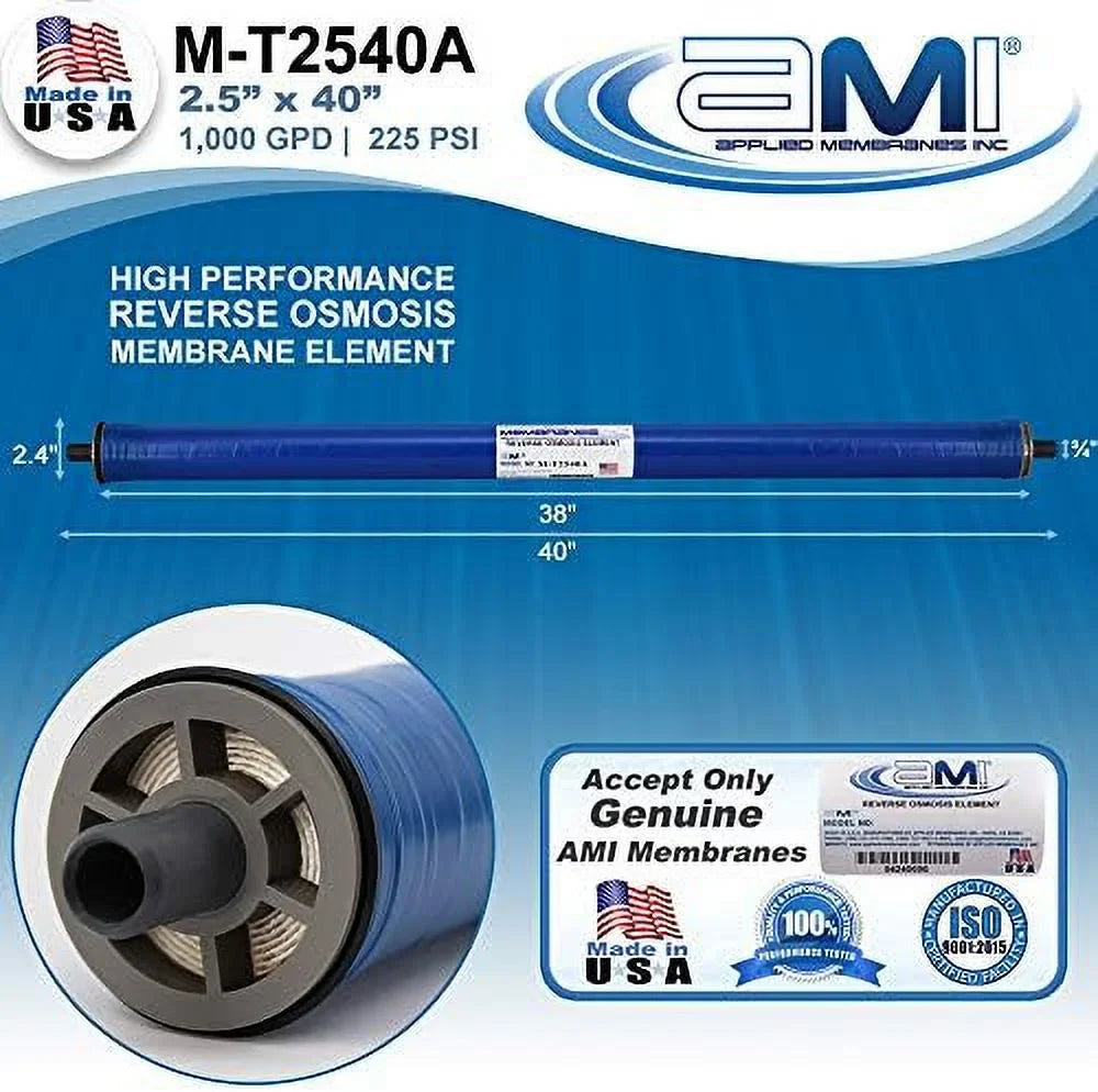 Replacement | M-T2540A 225 liquid Tap | GPD Rejection 1,000 | 99.5% | At RO Osmosis Membrane Membrane Psi For Reverse