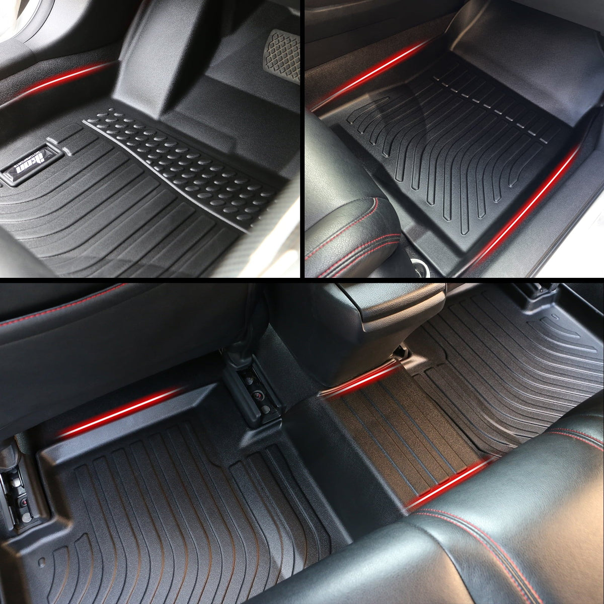 Set 3D Mat Black Interior Tray All Floor Floor Trunk Trunk Car Rear Mats Cargo + Motorsports X1 climate with TPE 2023-2024 Anti-Slip Accessories Compatible Full U11 Liners Ikon Waterproof 4PC Mats
