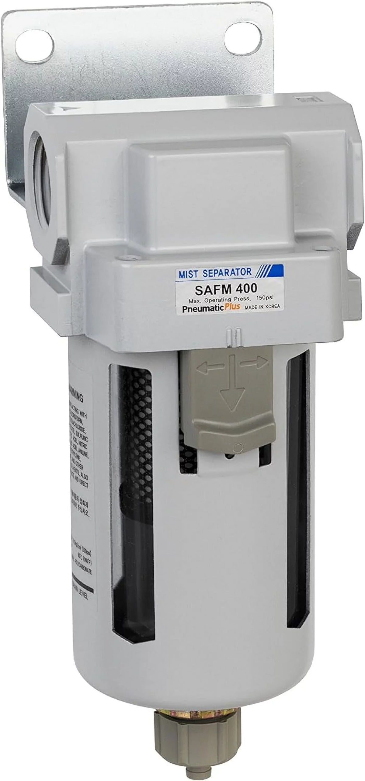 bowl, micron, 3/4" npt air coalescing compressed filter, drain, bracket manual - 0.1