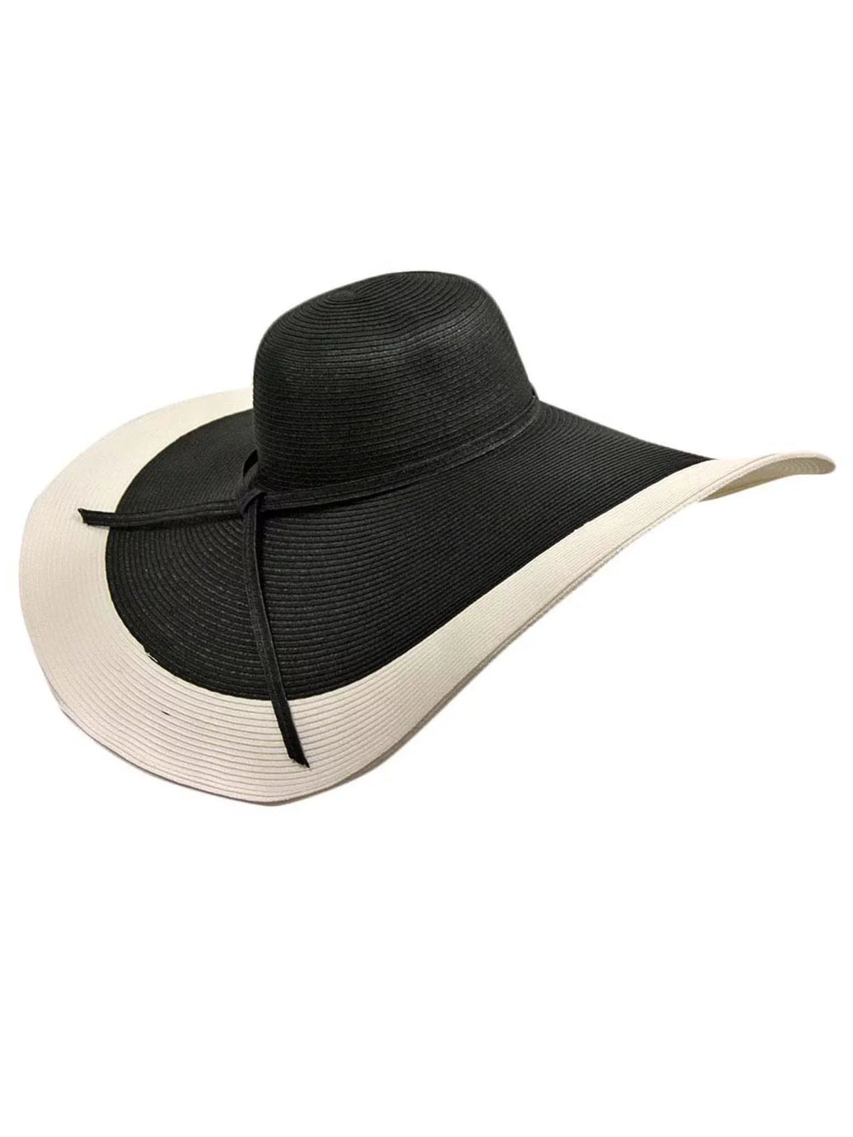 & With White Floppy Wide Brim Black Hat