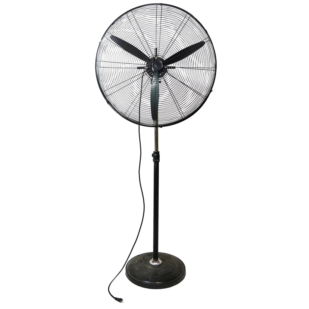 Industrial Pedestal Oscillating Black Fan 3-Speed Adjustable 30" - Northlight