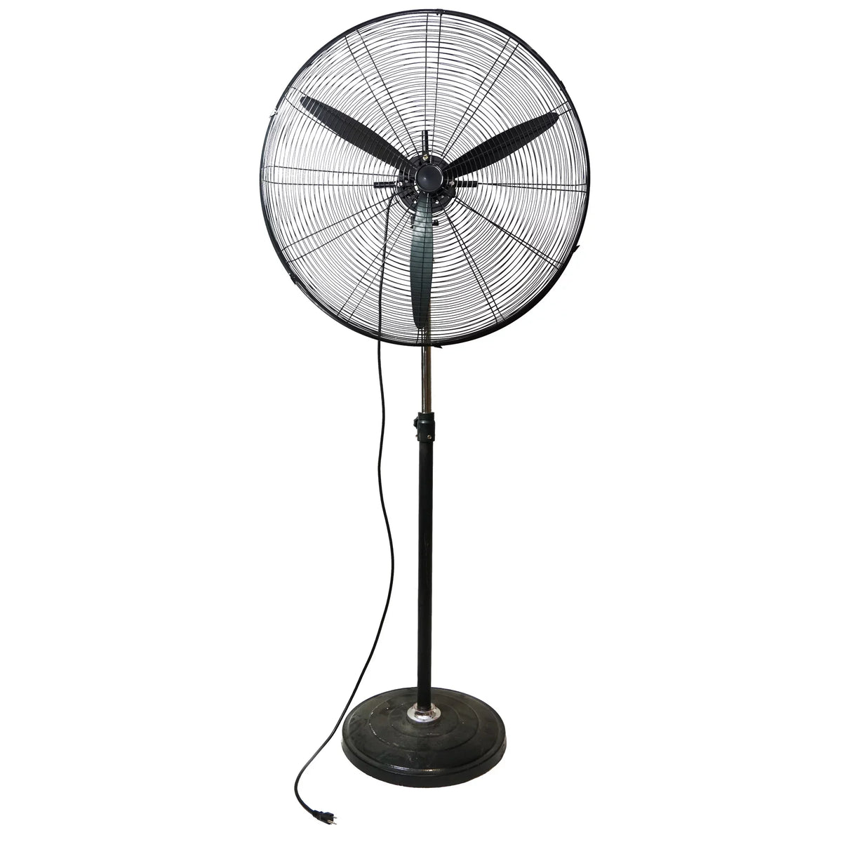Industrial Pedestal Oscillating Black Fan 3-Speed Adjustable 30" - Northlight