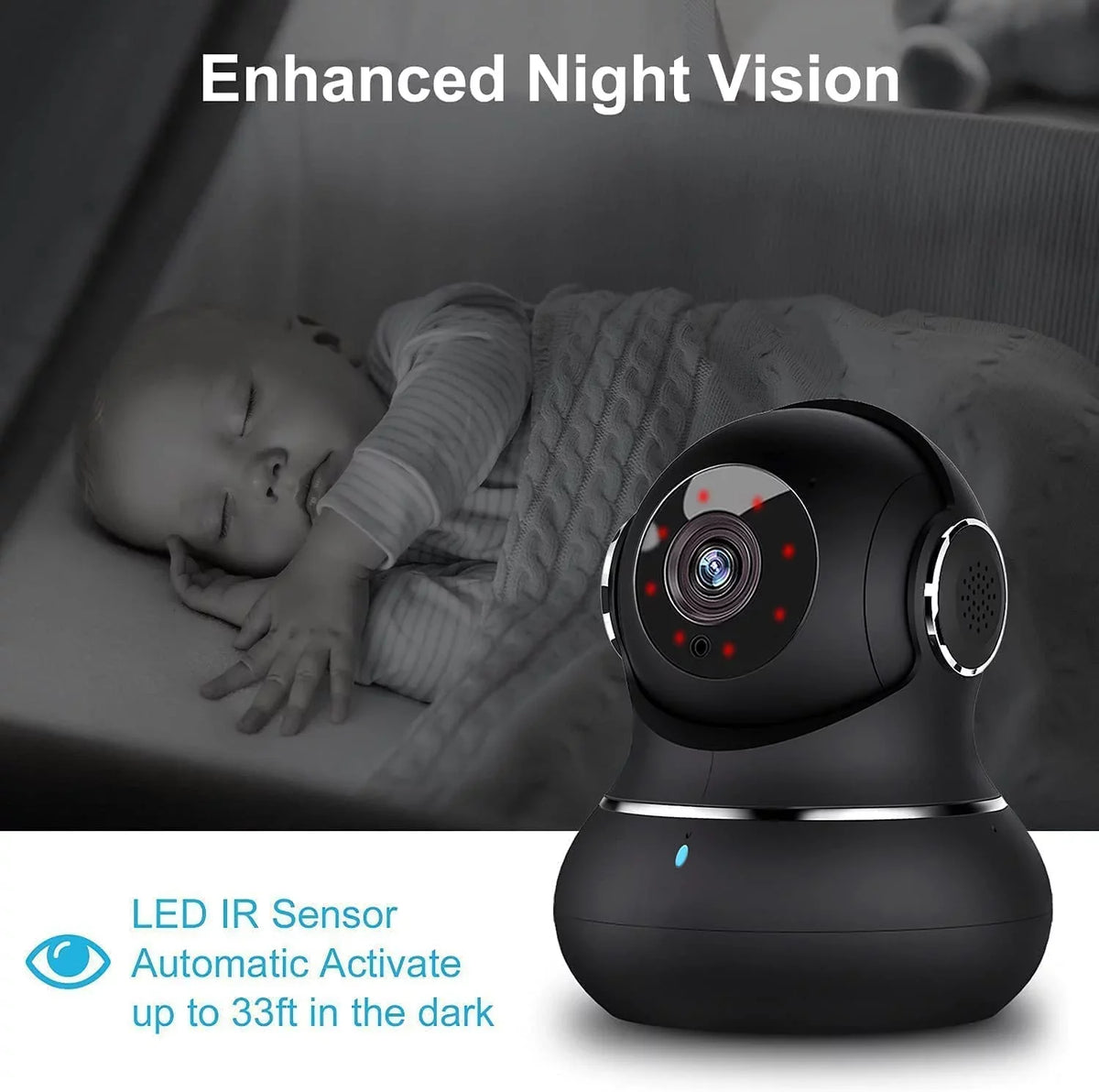 Litokam Indoor 360 Indoor for Security Motion Pet Home 2K Camera Detection, Camera, Cameras Pan/Tilt with Security