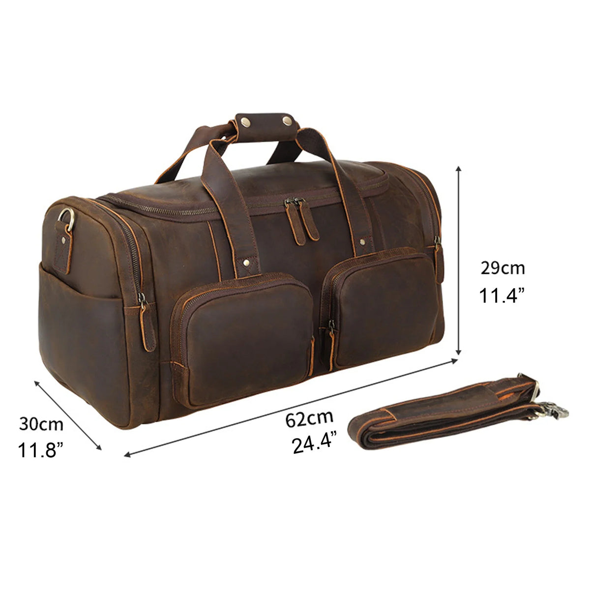 Travel Shoulder Leather Bag, Bag, Full Grain Bag Duffle