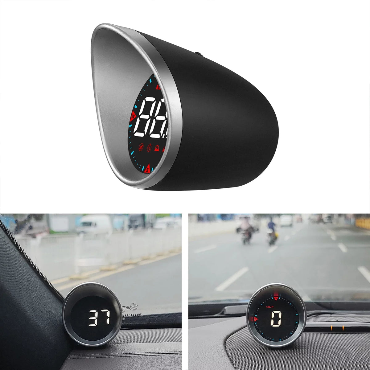 Fatigue and Mileage, Speedometer Compass Alarm HUD Alarm Display Angle, Car Driving Head-up Car Driving Overspeed Display Digital