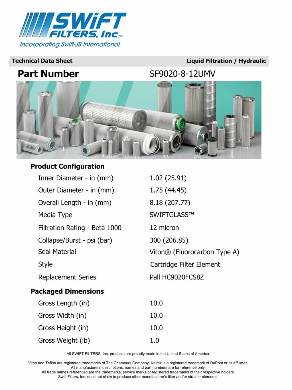 KOGYO 12 TAISEI Construction Micron Microglass for Direct Element P-F-TMA-3-8C Filter Cartridge Interchange