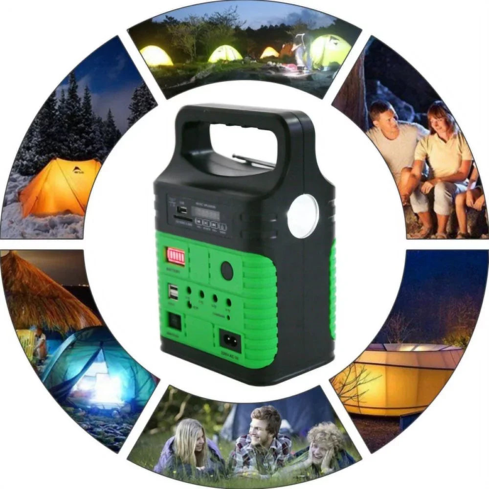 Flashlights, Panel, USB Camp Back-up Power Battery Solar exterior System Portable and Generator Lamps Solar 10W Charger with Home with Station Emergency Electric Power