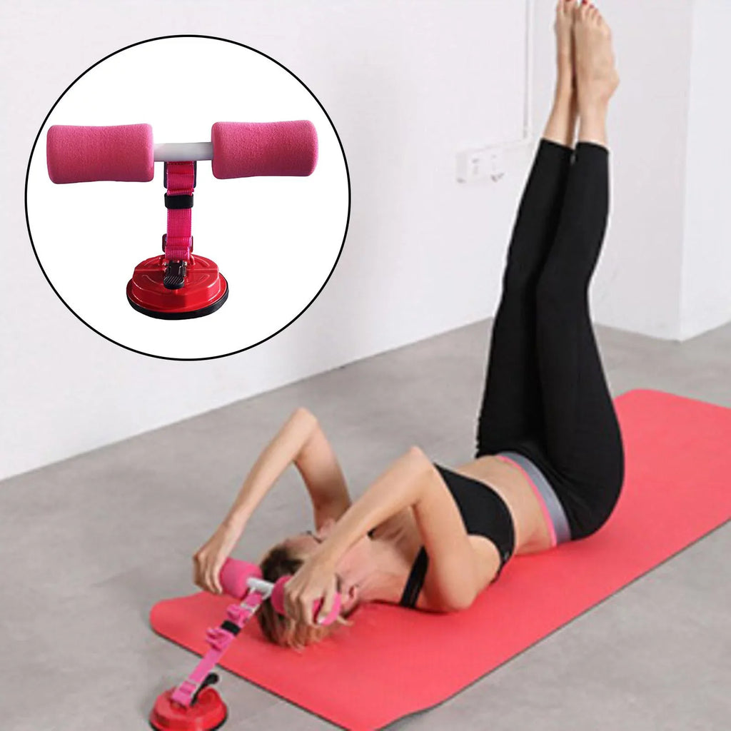 Belt Stand Floor Sit Exercise pink Thigh with Up Abs Bar Suction