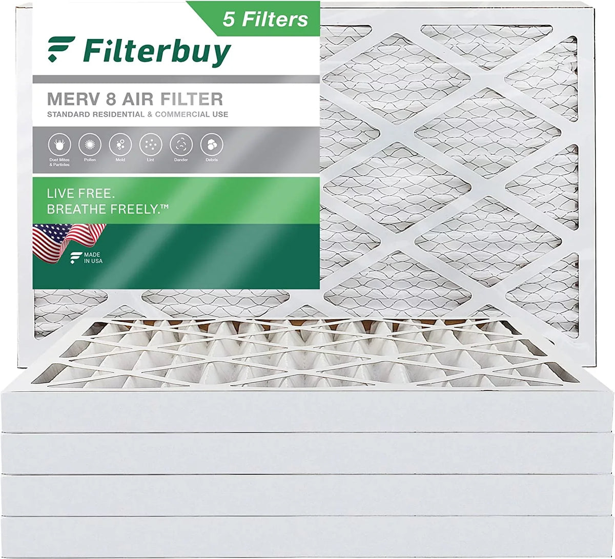 8 AC Air Pleated (5-Pack) 12x36x2 Furnace HVAC MERV Filterbuy Filters